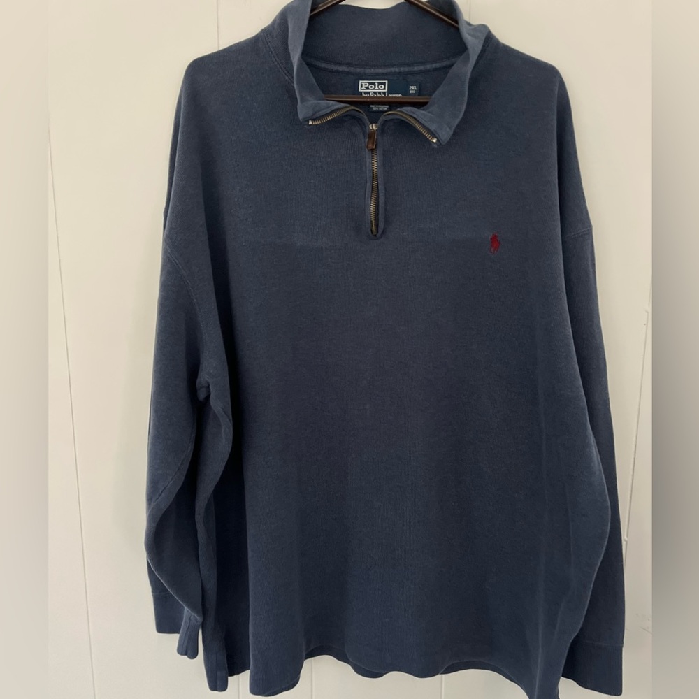 POLO by Ralph Lauren 1/4 Zip Pullover Navy Sweater Top Size 2XL Big